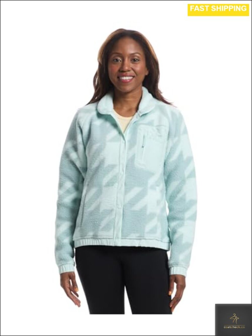 Helly Hansen Womens Imperial Printed Pile Snap Fleece Jacket Button Front